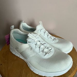 White Sketchers Tennis Shoes